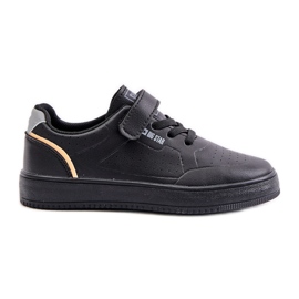 Baskets pour enfants en cuir écologique avec velcro Big Star OO374004 Noir