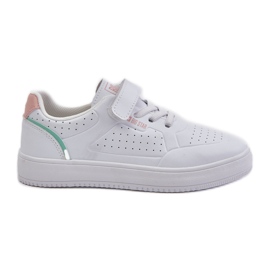 Baskets pour enfants en cuir écologique avec velcro Big Star OO374005 Blanc