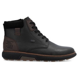 Bottines isolées imperméables en cuir pour hommes, noires Rieker B3343-00