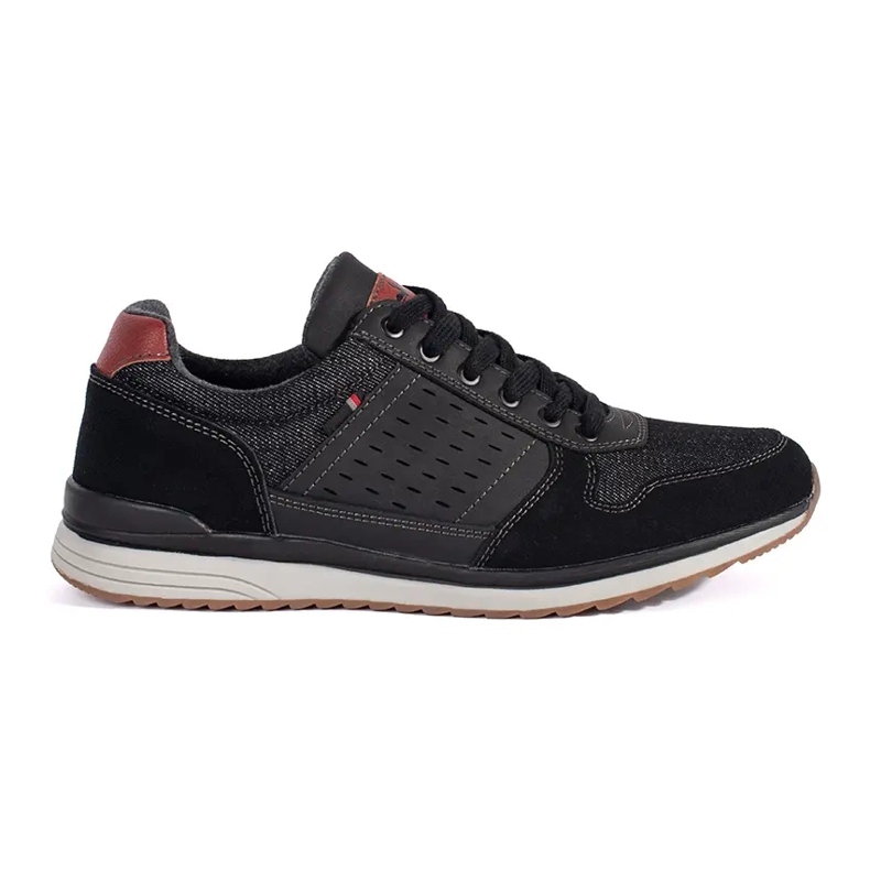 Vico Chaussures de sport à lacets noires pour hommes le noir