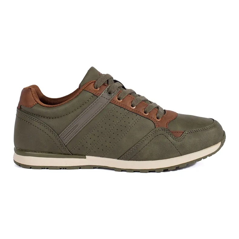 Vico Chaussures de sport confortables pour hommes, vertes et marron