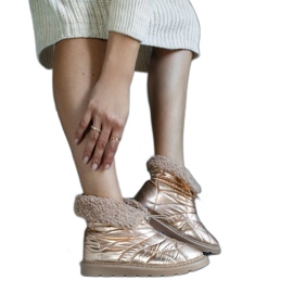 Bottes de neige isolées dorées Caellita avec revers