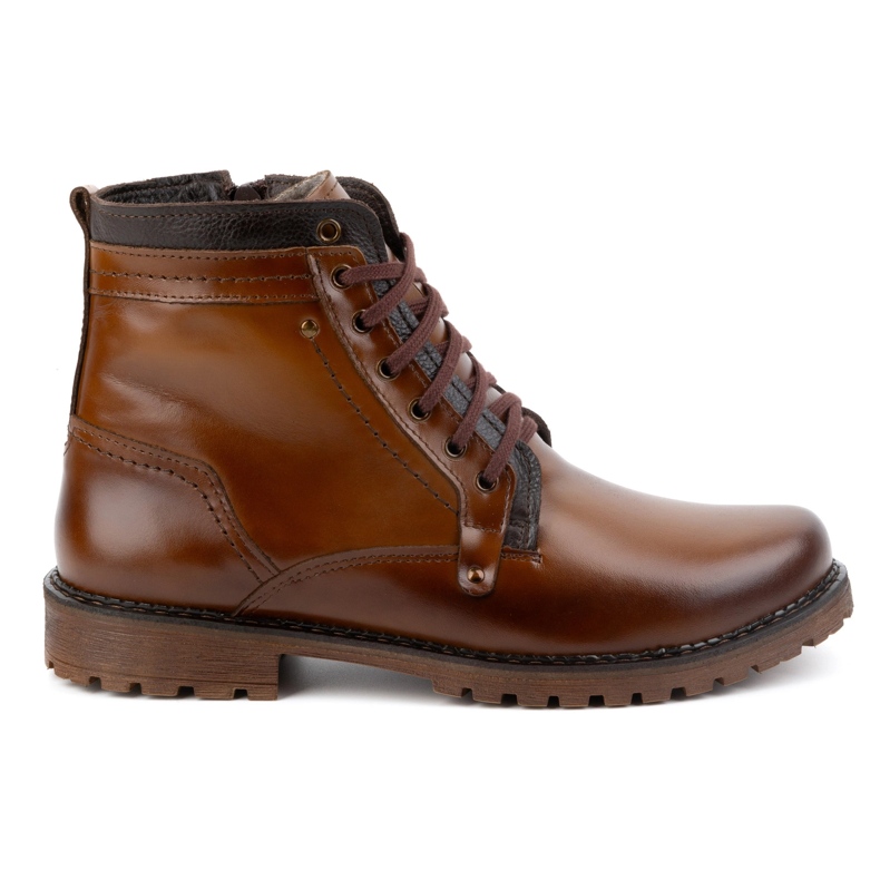 Olivier Bottes d'hiver isolées en cuir pour hommes 603KZ marron brun Olivier Bottes d'hiver isolées en cuir pour hommes 603KZ marron brun