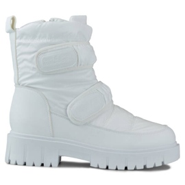 Bottes de neige pour femmes avec fermeture scratch, blanches JH-1W