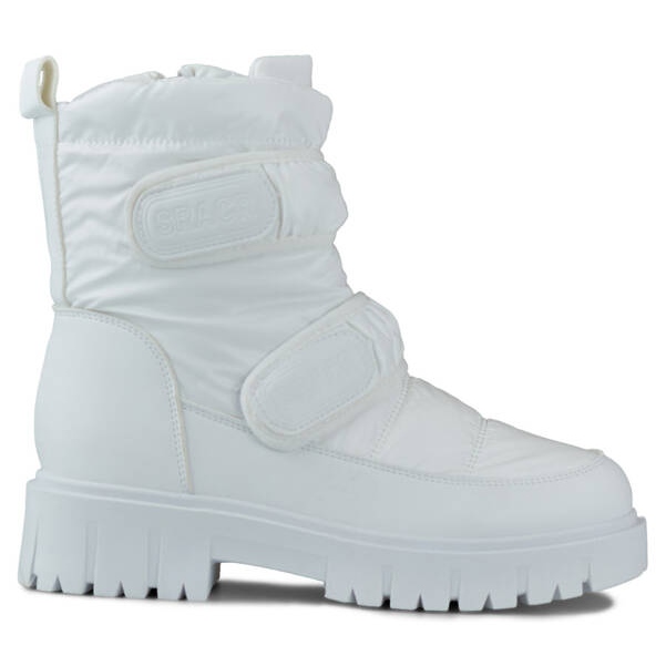 Bottes de neige pour femmes avec fermeture scratch, blanches JH-1W