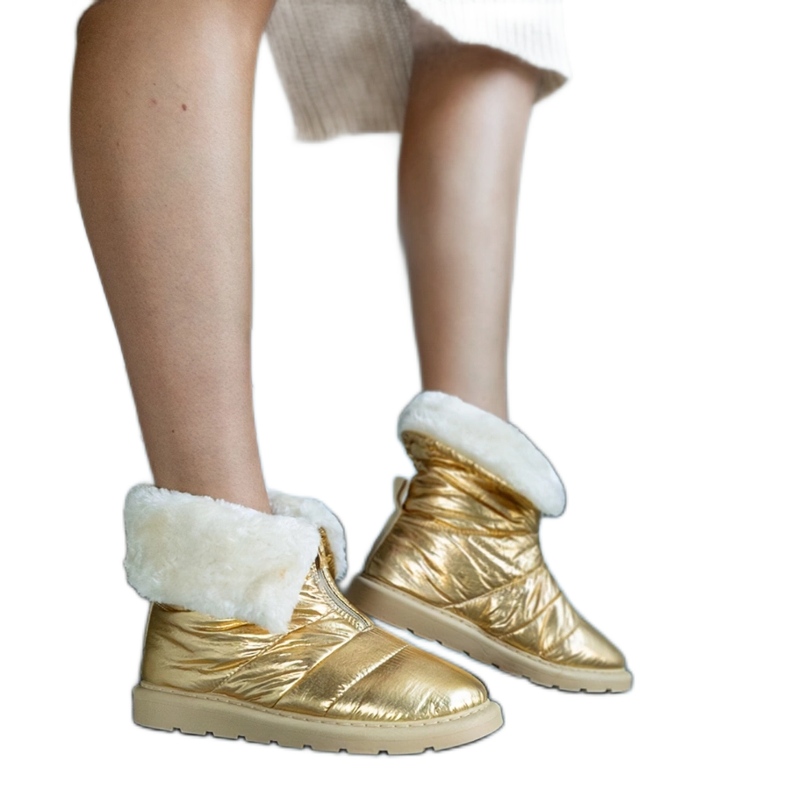 Bottes de neige isolées dorées Edidda avec col d'or