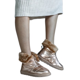 Bottes de neige isolées dorées Edidda avec col d'or