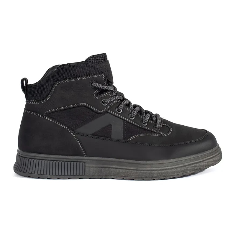 Bottes d'hiver hautes isolées noires pour hommes le noir