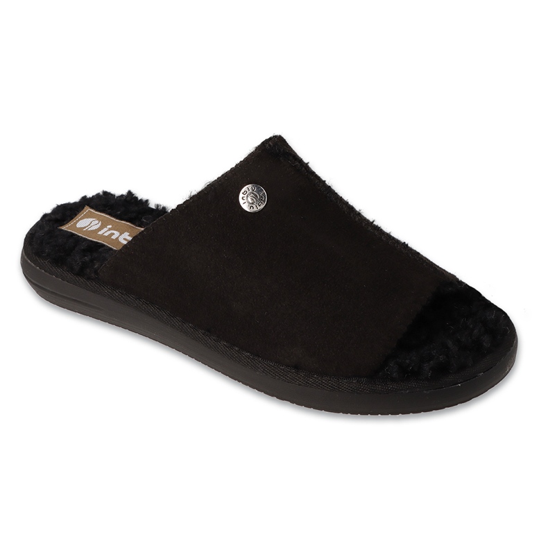 Inblu chaussons femme isolés avec fourrure 155D161 noir le noir