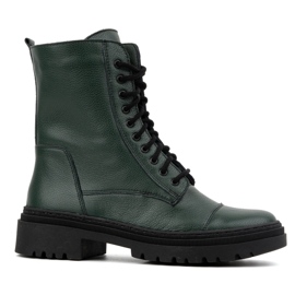 WASAK Bottines hautes en cuir à lacets pour femmes hiver 0640 vert