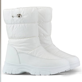 Bottes de neige avec revers pour femme, blanc 3537W