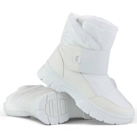 Bottes de neige femme avec fermeture scratch, blanc 3535W blanche