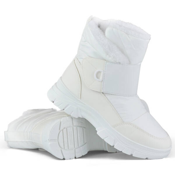 Bottes de neige femme avec fermeture scratch, blanc 3535W blanche