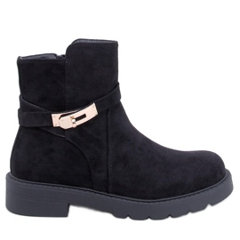 Drapers Bottines plates en daim noires le noir