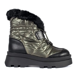 Seastar Bottes de neige vertes pour femmes avec fourrure noire sur la plateforme Seastar Bottes de neige vertes pour femmes avec fourrure noire sur la plateforme