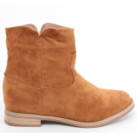 Bottes sur un talon compensé Deer Camel caché brun