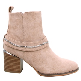 Athing Bottines en daim kaki beige