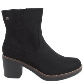 Bottines à talon en caoutchouc noir Linzi le noir