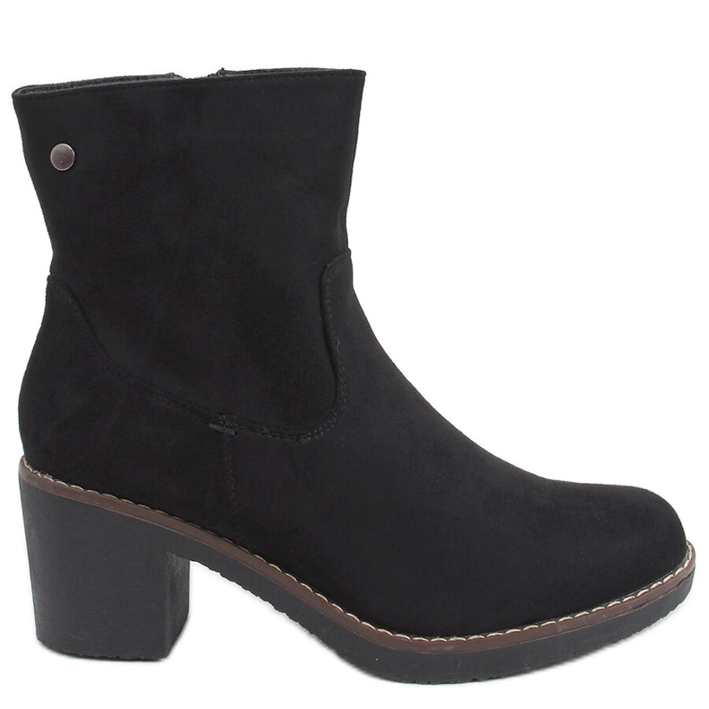 Bottines à talon en caoutchouc noir Linzi le noir