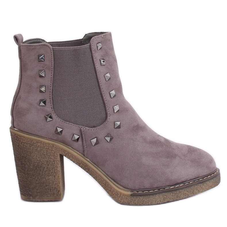 Bottes à talons larges de Hidalgo Grey gris