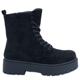 Burse Bottines plateforme à lacets noires le noir