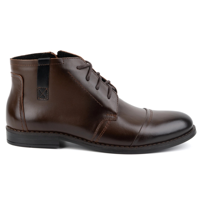 Olivier Chaussures d'hiver pour hommes, bottines élégantes 282LU, marron foncé brun