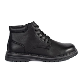 Bottines isolées à lacets homme noires le noir