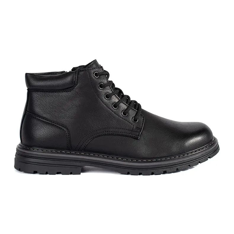 Bottines isolées à lacets homme noires le noir