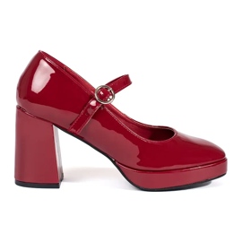 Seastar Chaussures femme à talons hauts vernies rouges avec boucle