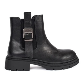 Bottines Chelsea femme noires à boucle le noir