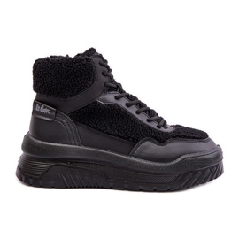 Baskets à plateforme pour femmes avec fourrure en peau de mouton Lee Cooper LCJ-24-47-3145 noir