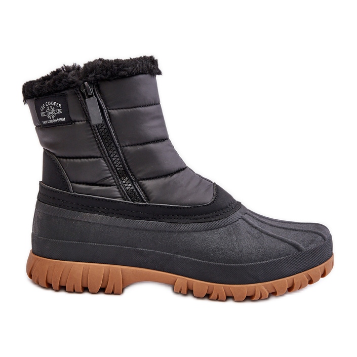 Bottes de neige pour femmes isolées avec fourrure, fermeture éclair Lee Cooper LCJ-24-44-2866 noir le noir