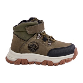 News Chaussures de randonnée hivernales isolées pour enfants avec fermeture éclair, vert foncé Temisha