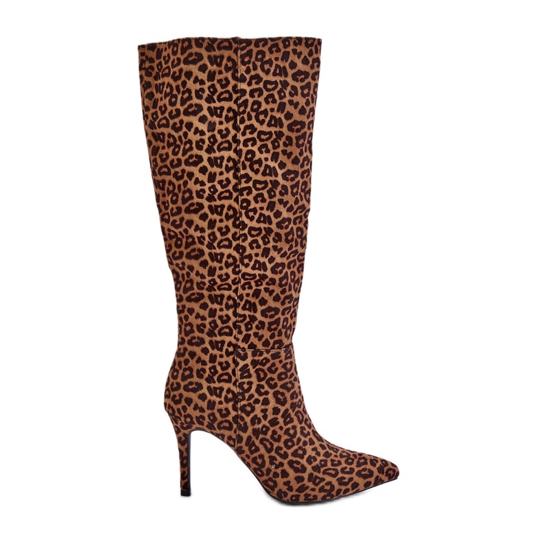 Bottes à talons hauts léopard Reanwenna marron brun