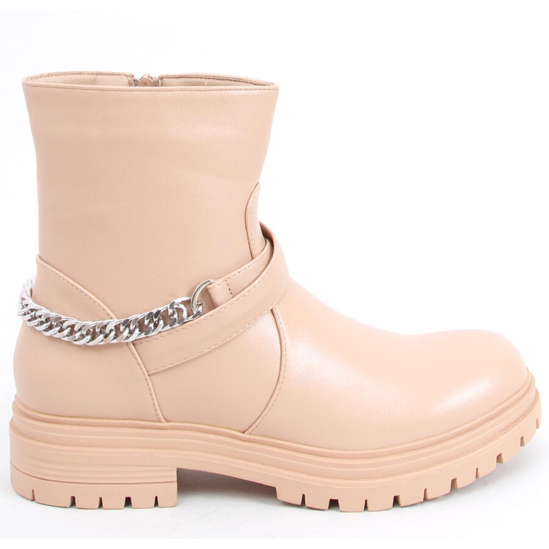 Bottines Cindy Nude avec chaîne beige