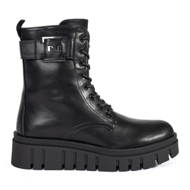 Seastar Bottines noires à lacets sur la plateforme