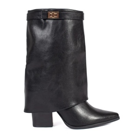 Bottines à talons hauts pour femmes élégantes noires le noir