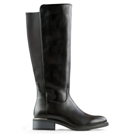 Bottes noires pour femmes en éco-cuir pour l'hiver