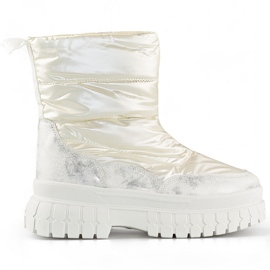 Bottes de neige blanches pour femmes, bottes d'hiver isolées avec fermeture éclair Bottes de neige blanches pour femmes, bottes d'hiver isolées avec fermeture éclair