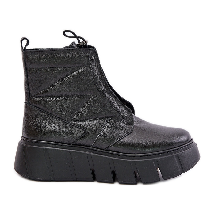 Zazoo 60472 Bottes En Cuir Sur Plateforme Et Compensée Noir le noir