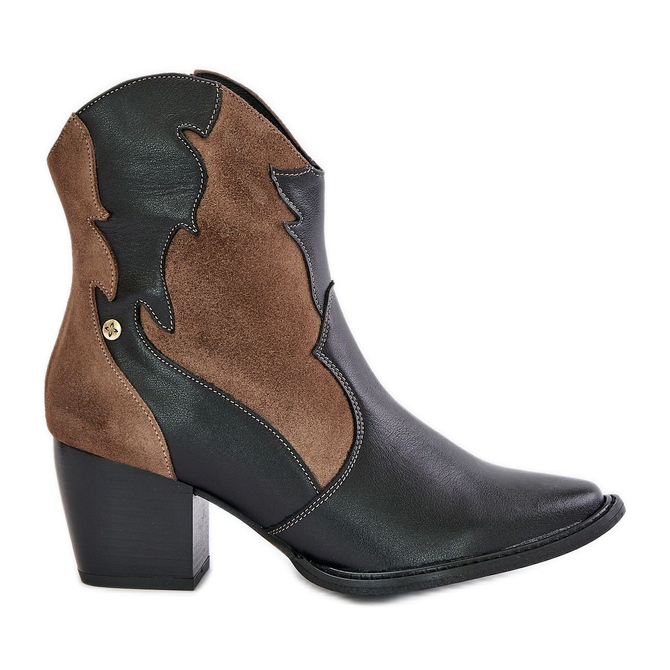 Bottes Santiags en Cuir à Talon Haut Maciejka 06694-02 Marron brun