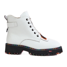 Bottines Trappeur En Cuir Pour Femme Avec Fermeture Éclair Artiker 55C0515 Blanc blanche Bottines Trappeur En Cuir Pour Femme Avec Fermeture Éclair Artiker 55C0515 Blanc blanche