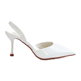 Escarpins vernis blancs à talon ouvert Emmizola