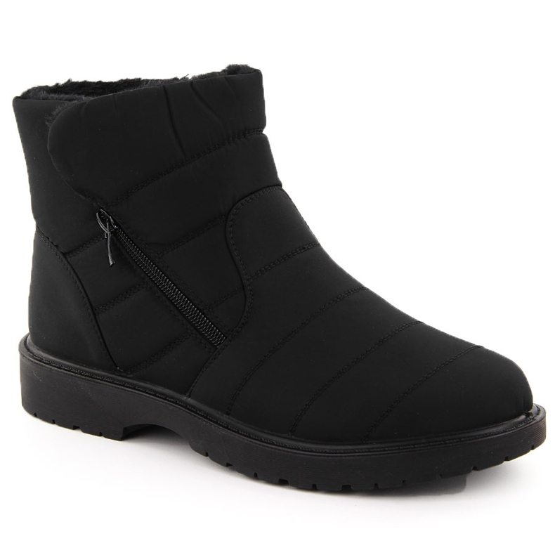 American Club Bottes de neige imperméables et isolées pour hommes, noires, Unisoft le noir