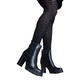 Bottines à enfiler noires en éco-cuir Motena