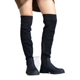 Boots en tissu noir finition mate Scarlett