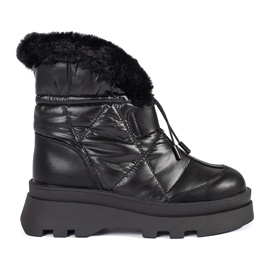Seastar Bottes de neige noires pour femmes avec fourrure noire sur la plateforme
