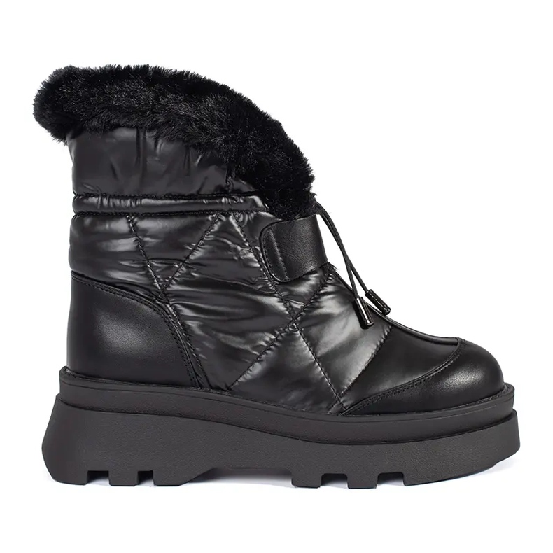 Seastar Bottes de neige noires pour femmes avec fourrure noire sur la plateforme le noir