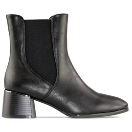 Bottes à enfiler pour femme, bottes d'hiver confortables, légèrement isolées le noir