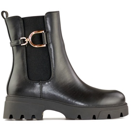 Bottes d'hiver pour femmes ouvrières noires à semelle épaisse, bottines noires à fermeture éclair le noir